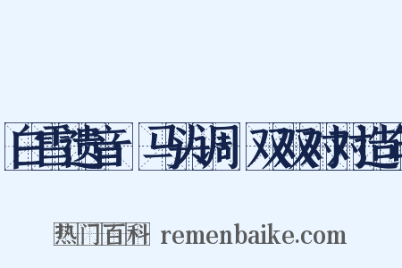 白雪遗音·马头调·双双对对造句是什么意思的图片